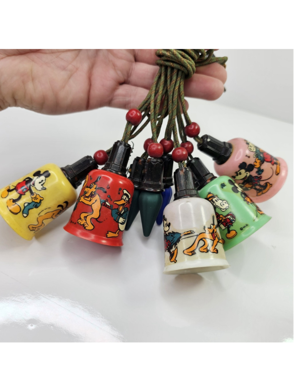 1930s NOMA Disney Mickey Mouse Christmas Light String Bell Shades Canada